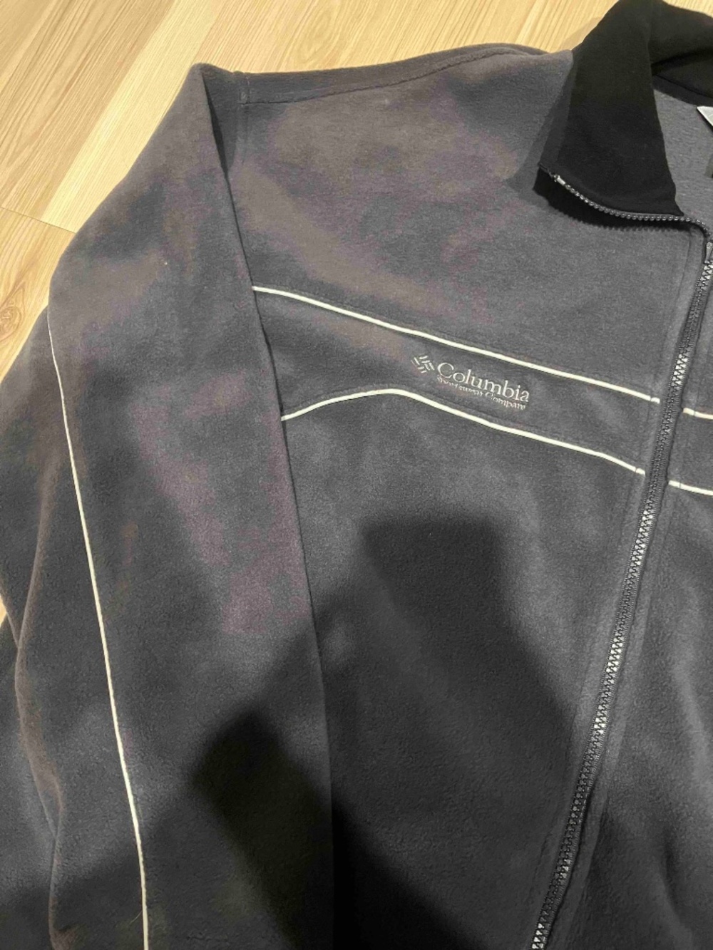 Vintage Columbia Sportswear Men's 3XL Charcoal Grey Fleece Full-Zip Jacket